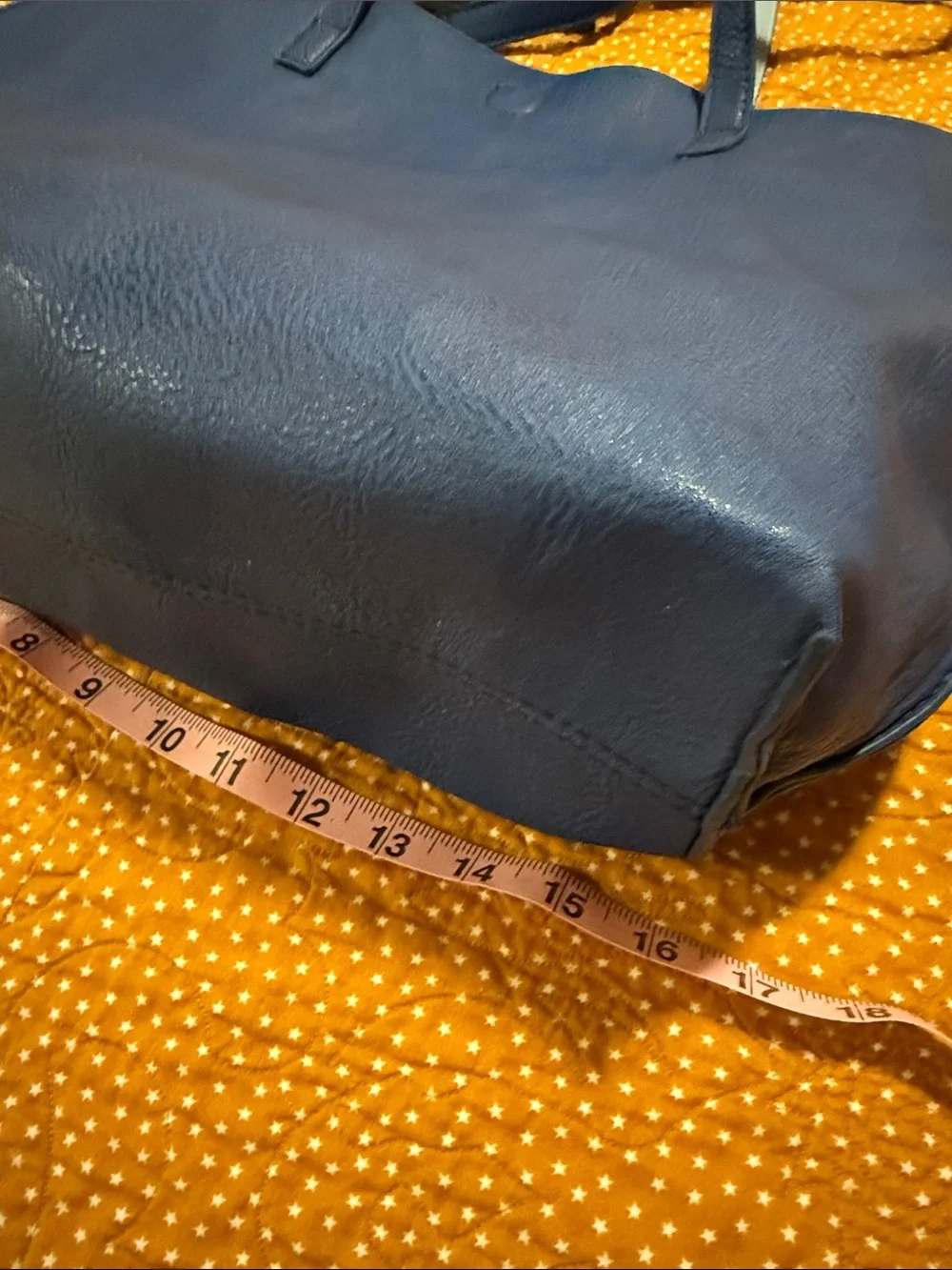 Under One Sky Blue/Light Blue Vegan Leather Reversible Tote with Matching Pouch